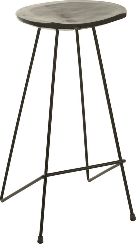 J-Line barkruk - hout/ijzer - zwart