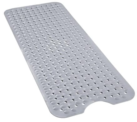 Antislip Badmat met Massage Effect en Zuignappen - Machinewasbaar, 101,6 x 40,6 cm, Grijs