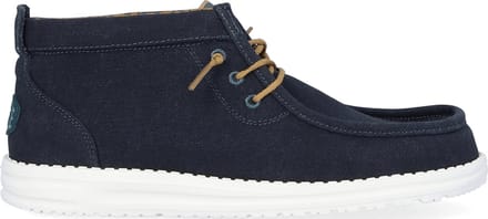 HEYDUDE Wally Mid Waxed Canvas Heren Instappers Navy Maat 46