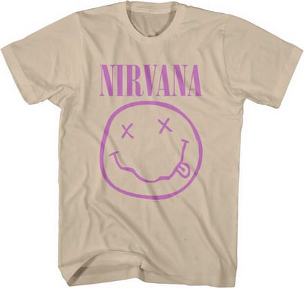 Nirvana - Purple Happy Face Heren T-shirt - L - Bruin