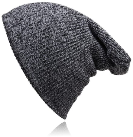 Beanie Muts in Katoenblend voor Mannen - Grijs