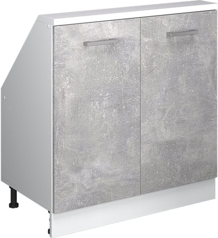Vicco Rion Kast voor schuine wand – met 2 deuren Beton/Wit