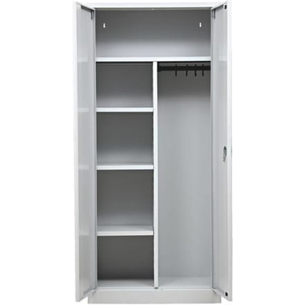 Garderobekast, met middenwand, lichtgrijs/lichtgrijs