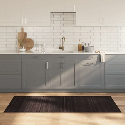 vidaXL - Vloerkleed - rechthoekig - 80x200 - cm - bamboe - donkerbruin