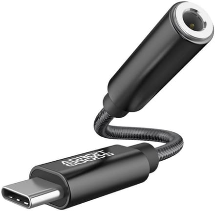 AdroitGoods USB-C naar 3.5mm Aux Hoofdtelefoon Jack Adapter - 32Bit 384Khz - Zwart