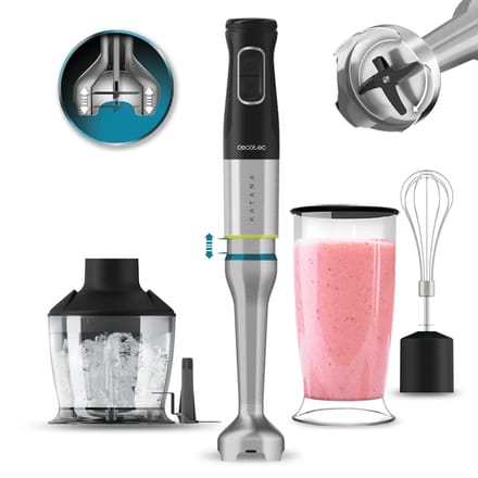 Cecotec 03961 blender Staafmixer 1200 W Zwart, Roestvrijstaal