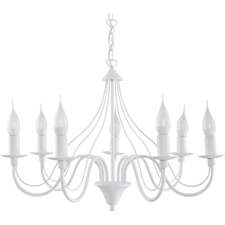 Sollux Lighting Kroonluchte Minerwa - E14 - wit - staal - 80x60x60cm