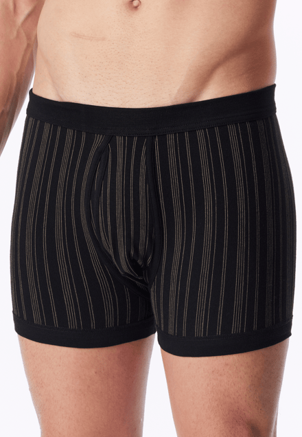 Korte broek met fijne rib, set van 2, met gulp, zwart gestreept - Original Classics 9