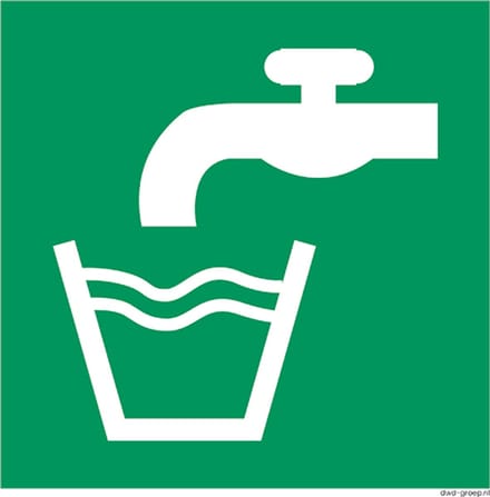 Drinkwater bord 200x200 mm - kunststof - ISO 7010 E015