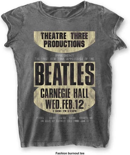 The Beatles - Carnegie Hall Dames T-shirt - M - Grijs