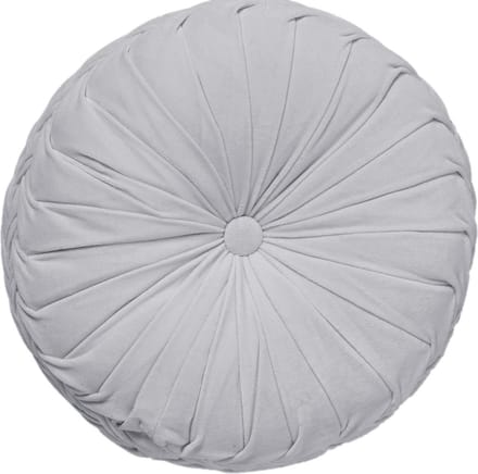 Dutch Decor - KAJA - sierkussen Ø40 cm - rond - velvet - Micro Chip - grijs