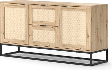 Vicco Natal Dressoir – 40 x 72.5 cm met 2 deuren en 2 laden Bruin