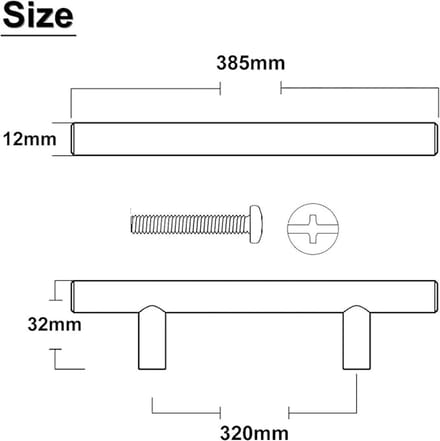 CE - Handgreep voor Meubel - 385mm - Chroom