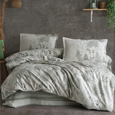 Decoware Dekbedovertrek Tuva 140x220 cm - Katoen - Botanisch Thema - Met Kussensloop - Eenpersoons