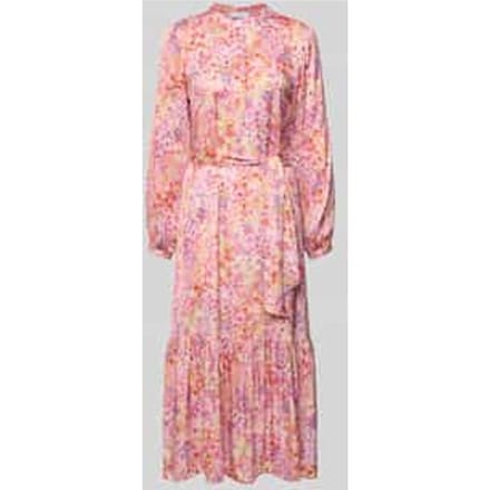 Midijurk van viscose met ceintuur