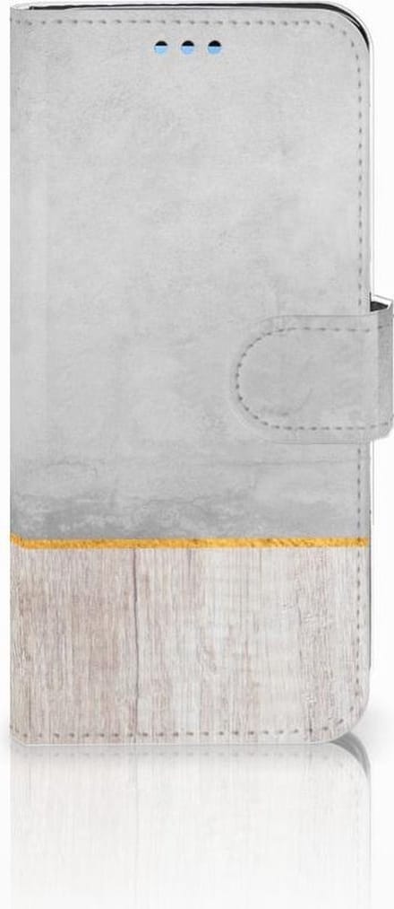 Samsung Galaxy S9 Book Style Case Wood Concrete