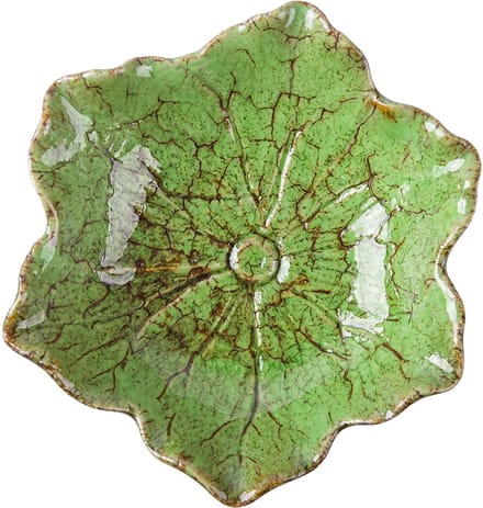 Clayre & Eef Decoratie schaal Bloem Groen Keramiek