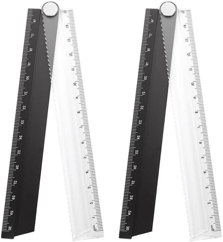 Solidchoice - Set van 2 Vouwbare Aluminium Linialen van 30 cm