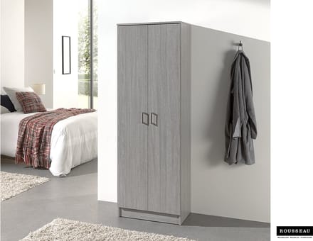 Opbergkast Ray Grijze Eik – 2 Draaideuren – 4 Legplanken – 60 x 40 x 180 cm - Rousseau