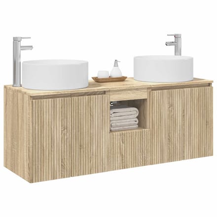 vidaXL - Badkamerkast - set - 3 - st - Sonoma - Eiken - 49,5 - x - 44,5 - x - 65,5 - cm