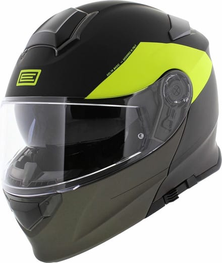 Origine Delta Basic helm Virgin mat zwart titanium geel - systeemhelm motorhelm