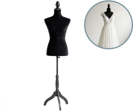 Lowander Dames Paspop - Etalagepop - Verstelbaar 134 tot 170 cm - Zwart