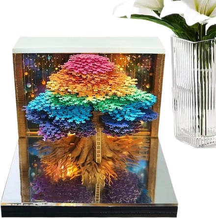 Papieren kunstkalender - 3D kalender - Planning bijhouden - Afscheurpagina's - 85 x 85 x 62 cm - Multicolor