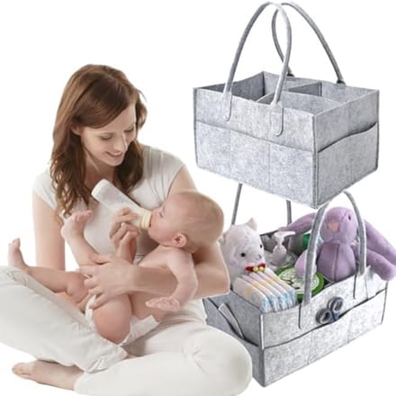 Draagbare Luiertas Organizer voor Baby, Multifunctionele Vilten Tas met Verwisselbare Vakken