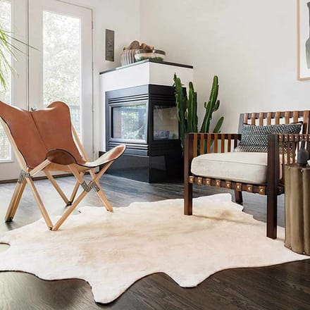vidaXL - Vloerkleed - 180x220 - cm - echte - koeienhuid - beige