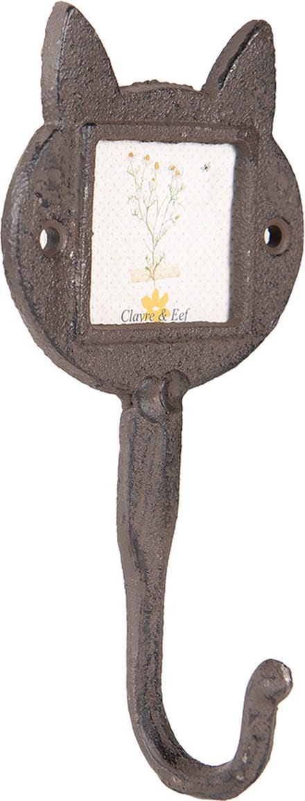 Clayre & Eef Wandhaak Kat 9x5x18 cm Bruin IJzer