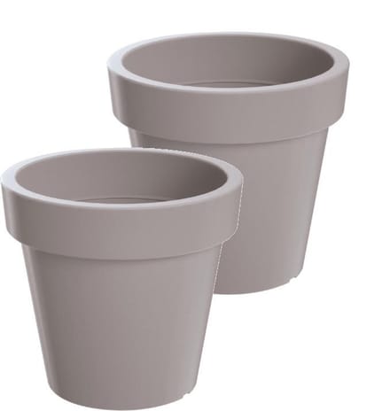 Bloempot Buiten Rond Lofly 20cm TAUPE Prosperplast / 2 STUKS ! /