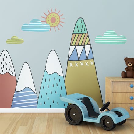 Kinderstickers van Scandinavische bergen van Daliborka, 100 x 150 cm