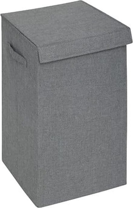 5Five Eureka sorteer wasmand - 74 liter - grijs - 37 x 37 x 60 cm - MDF/Polyester stof - met afsluitklep