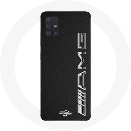 Samsung Galaxy A51 Amg-logo carbontextuurhoes zwart