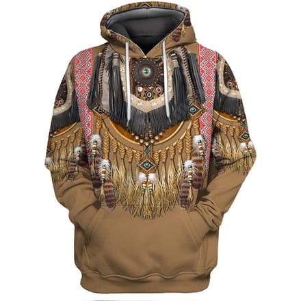 Heren Hoodie Lange Mouw Pullover Top 3D Digitaal Indiaans Bedrukt Sweatshirt 7XL black