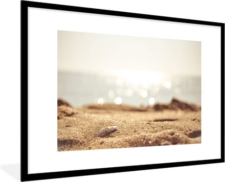 Fotolijst incl. Poster - Strand - Zand - Schelp - 120x80 cm - Posterlijst