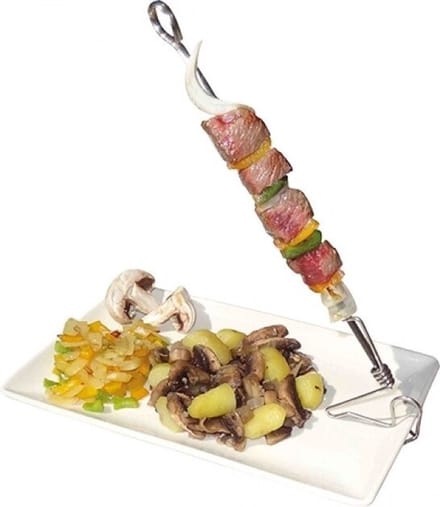 Sateh-Spies - RVS - Set Van 6 Houders En 6 Spiesen (max.) 25 cm (excl. Bord) 202010