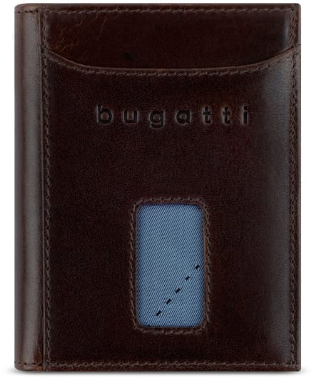Bugatti Secure Slim Portemonnee RFID-bescherming Leer 8 cm - Jongens - Staand formaat - braun