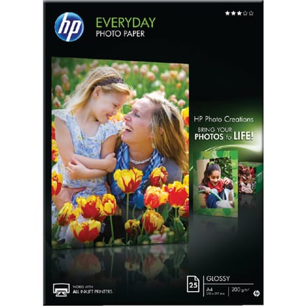 HP Everyday Photo Paper - Glanzend - A4  - 200 g/m² - 25 vellen