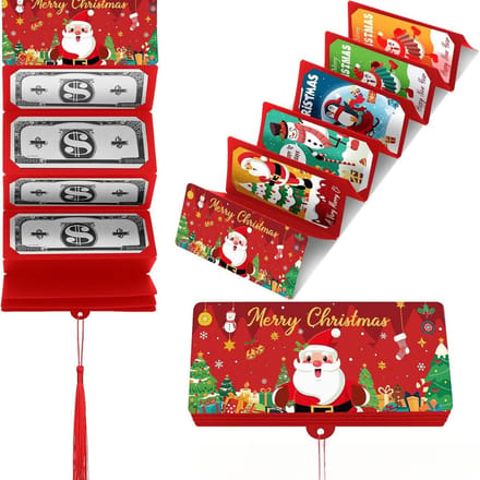 2-pack rode kerstenveloppen, 10 vakken, rode kerstenvelop spaarpot (rood)