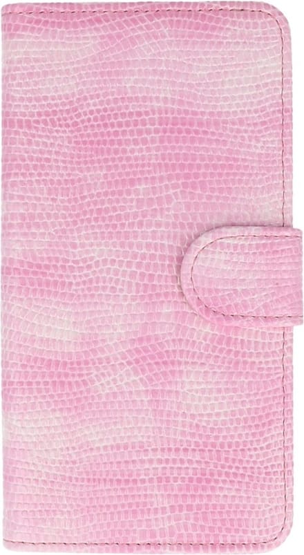 Hagedis Bookstyle Wallet Case Hoesjes Geschikt voor Huawei P8 Max Roze