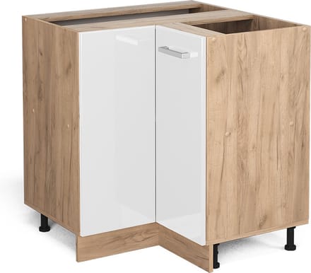 Vicco R-Line Hoekkast – 75.6 cm zonder werkblad Wit Hoogglans