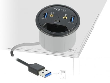 Delock 62794 62794 USB-hub 3 + 2 poorten USB-A, USB-C USB 3.1 Gen1 5 GBit/s Zwart