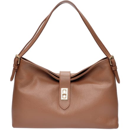 Anna Luchini Brown Rundleer Tas