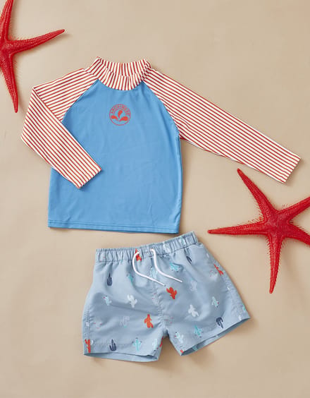 Zwemshort met dubbele bescherming, donker aqua