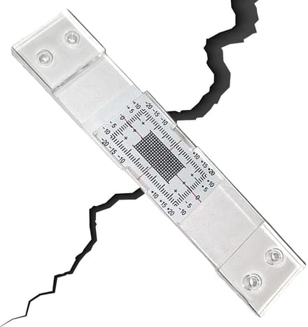 Scheurmeter - Barstmonitor - Muurinspectie - Intelligent design - 10 x 3 cm - Transparant