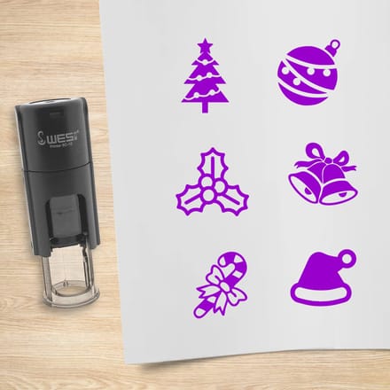 CombiCraft stempelset Kerst zwart paars 6 stempels