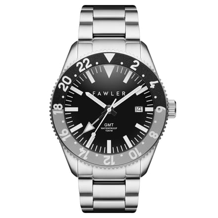 Métier II | Grijs Roestvrijstalen GMT-Horloge