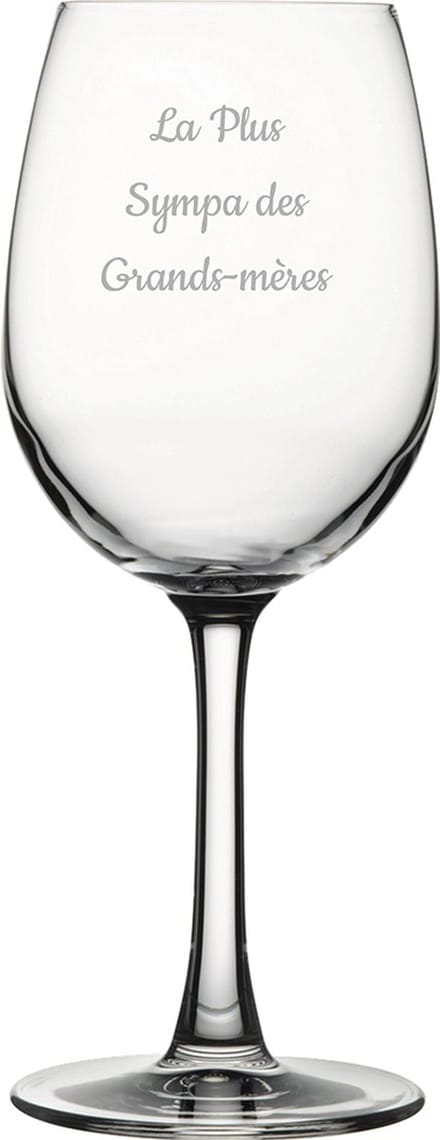 Witte wijnglas gegraveerd - 36cl - La Plus Sympa des Grands-mères