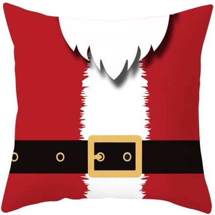 Kussenhoes met riem en baard van de Kerstman (45 x 45)